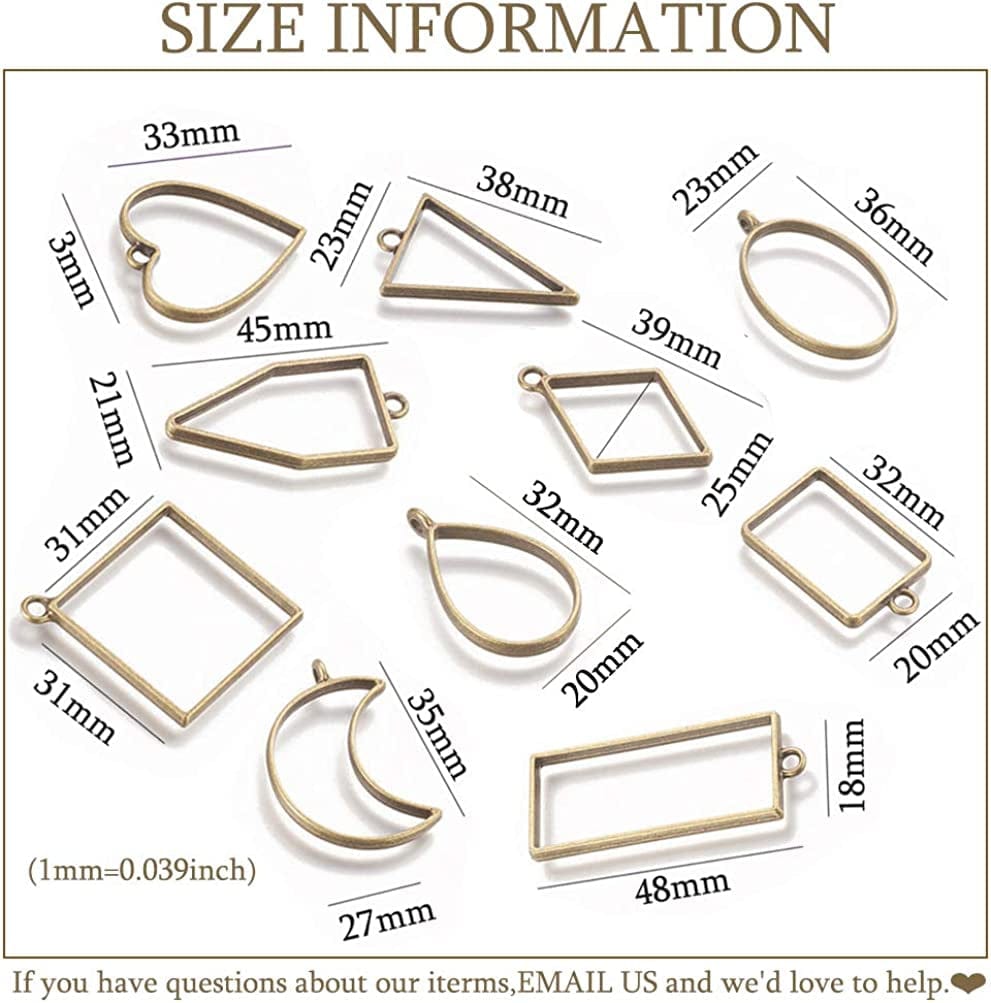 Hollow Mold Pendants Assorted Geometric Pressed Flower Frame DIY Crafts for Resin Earring Necklace