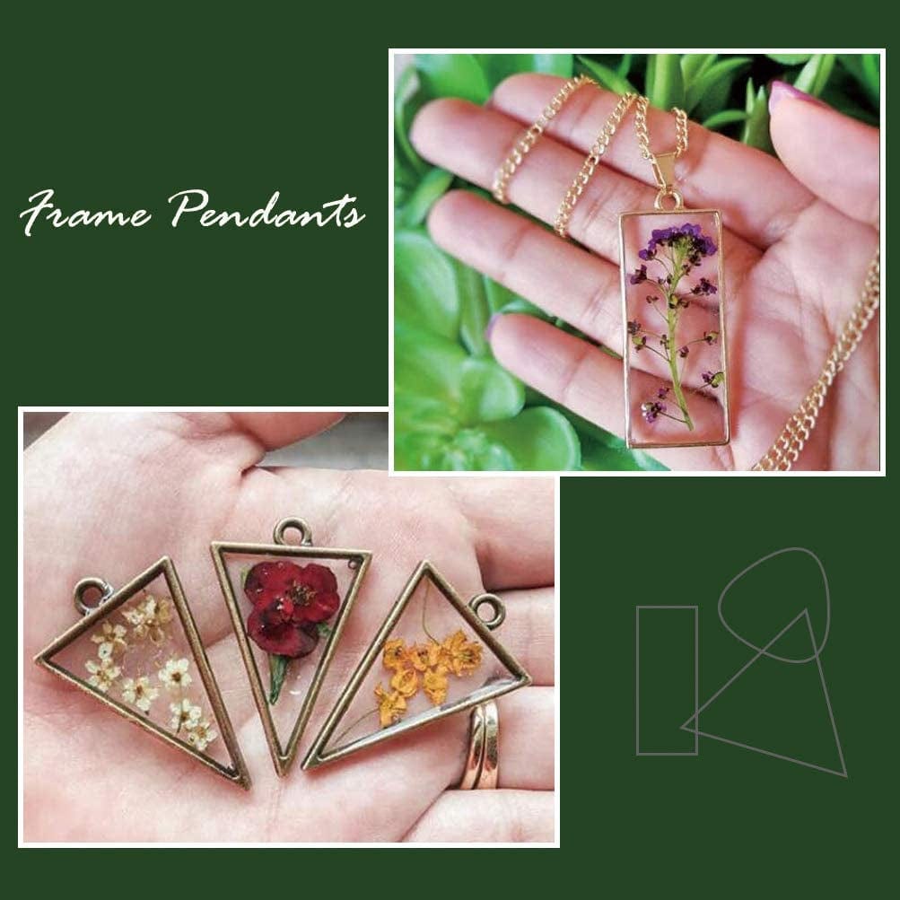 Hollow Mold Pendants Assorted Geometric Pressed Flower Frame DIY Crafts for Resin Earring Necklace