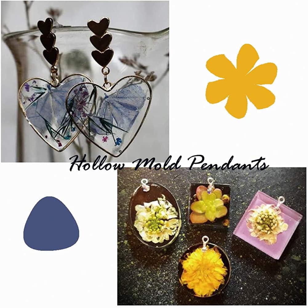 Hollow Mold Pendants Assorted Geometric Pressed Flower Frame DIY Crafts for Resin Earring Necklace