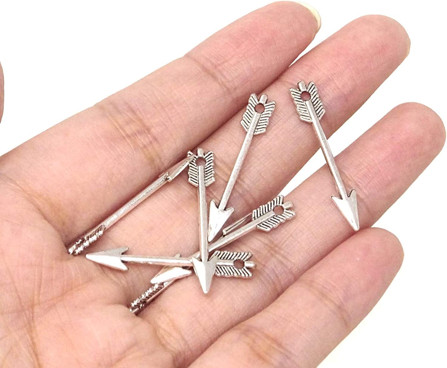 Honbay 100PCS 1.2Inch Antique Silver Alloy Arrow Charms Pendant for Jewelry Making or DIY Crafts