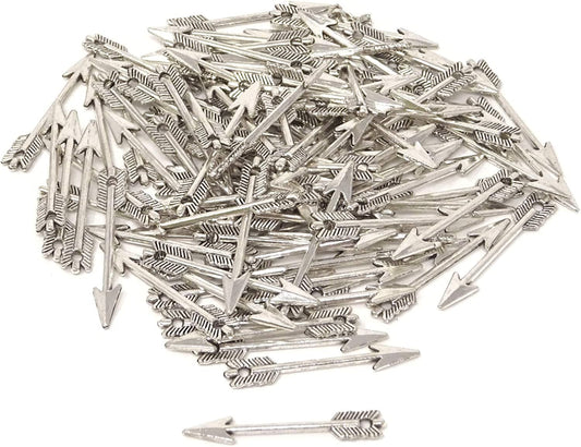 Honbay 100PCS 1.2Inch Antique Silver Alloy Arrow Charms Pendant for Jewelry Making or DIY Crafts