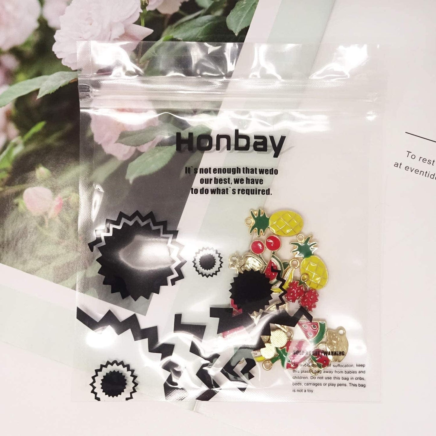 Honbay 18PCS Enamel Fruit Charm Pendants for Jewelry Making or DIY Crafts