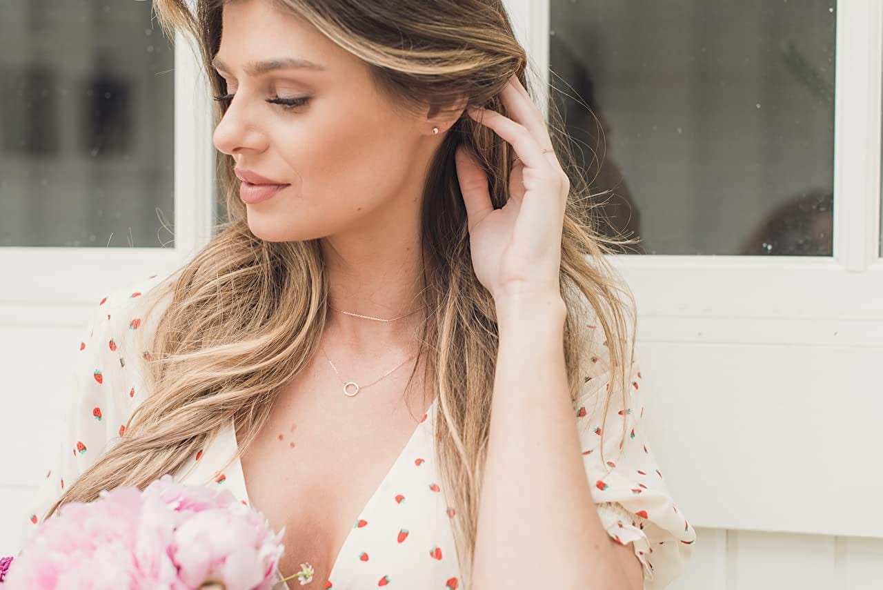 HONEYCAT Circle Stud Earrings in Solid 14K Gold or Rose Gold, 3.5Mm | Minimalist, Delicate Jewelry