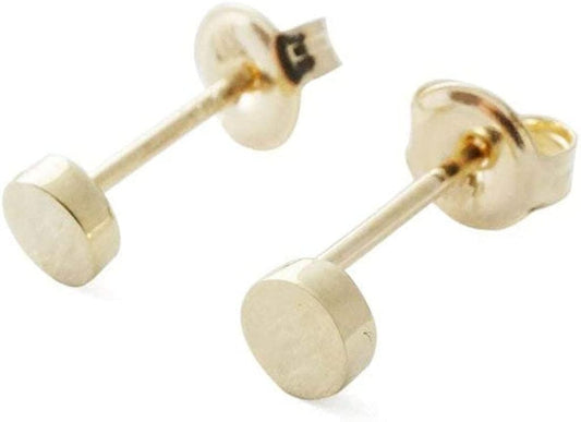 HONEYCAT Circle Stud Earrings in Solid 14K Gold or Rose Gold, 3.5Mm | Minimalist, Delicate Jewelry Yellow Gold