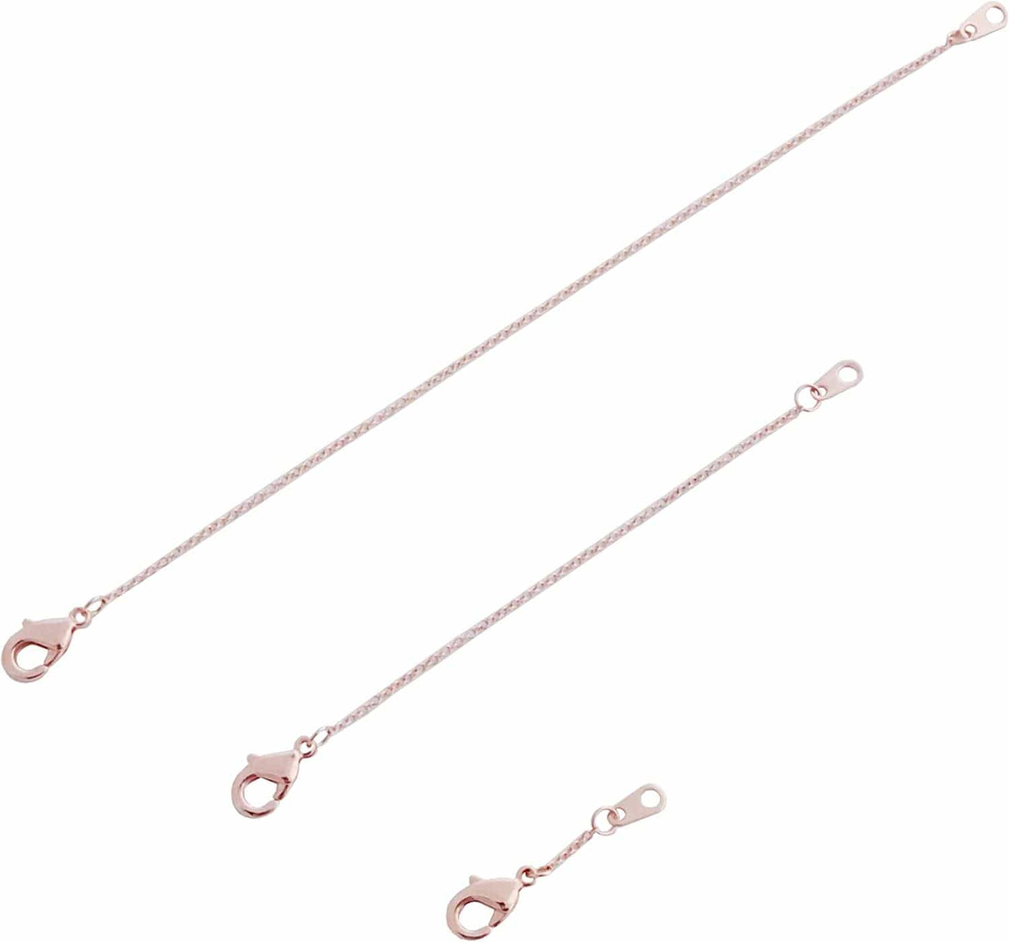 HONEYCAT Delicate Necklace Extender Set 2", 4", 6" or 1", 3", 5" in 18K Gold Plate, 18K Rose Gold Plate, or Silver | Minimalist, Delicate Jewelry Rose Gold - 1", 3", 5"
