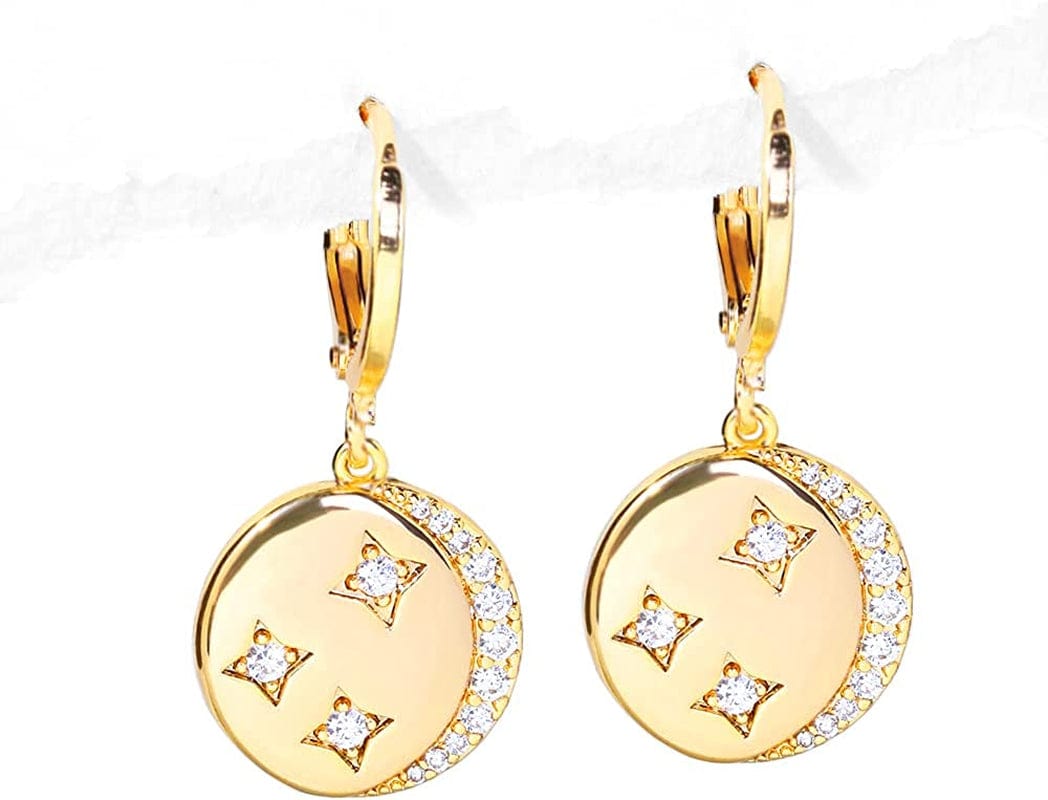 Hoop Earrings for Women Ladies - Y2K Huggie Small Tiny Dangle Hoop Earring with Charm Personalized Cute Multiple Colour Earrings Set Jewelry for Gifts Star Hoop