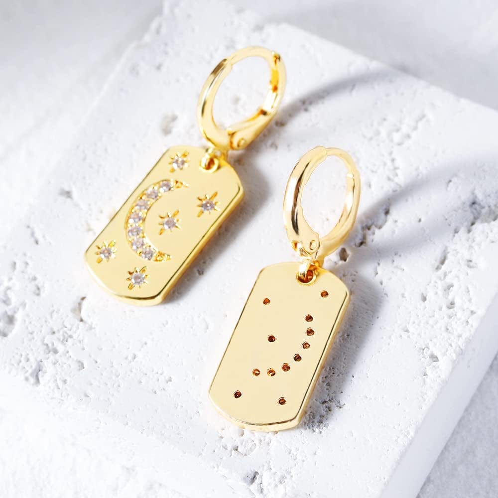 Hoop Earrings for Women Ladies - Y2K Huggie Small Tiny Dangle Hoop Earring with Charm Personalized Cute Multiple Colour Earrings Set Jewelry for Gifts