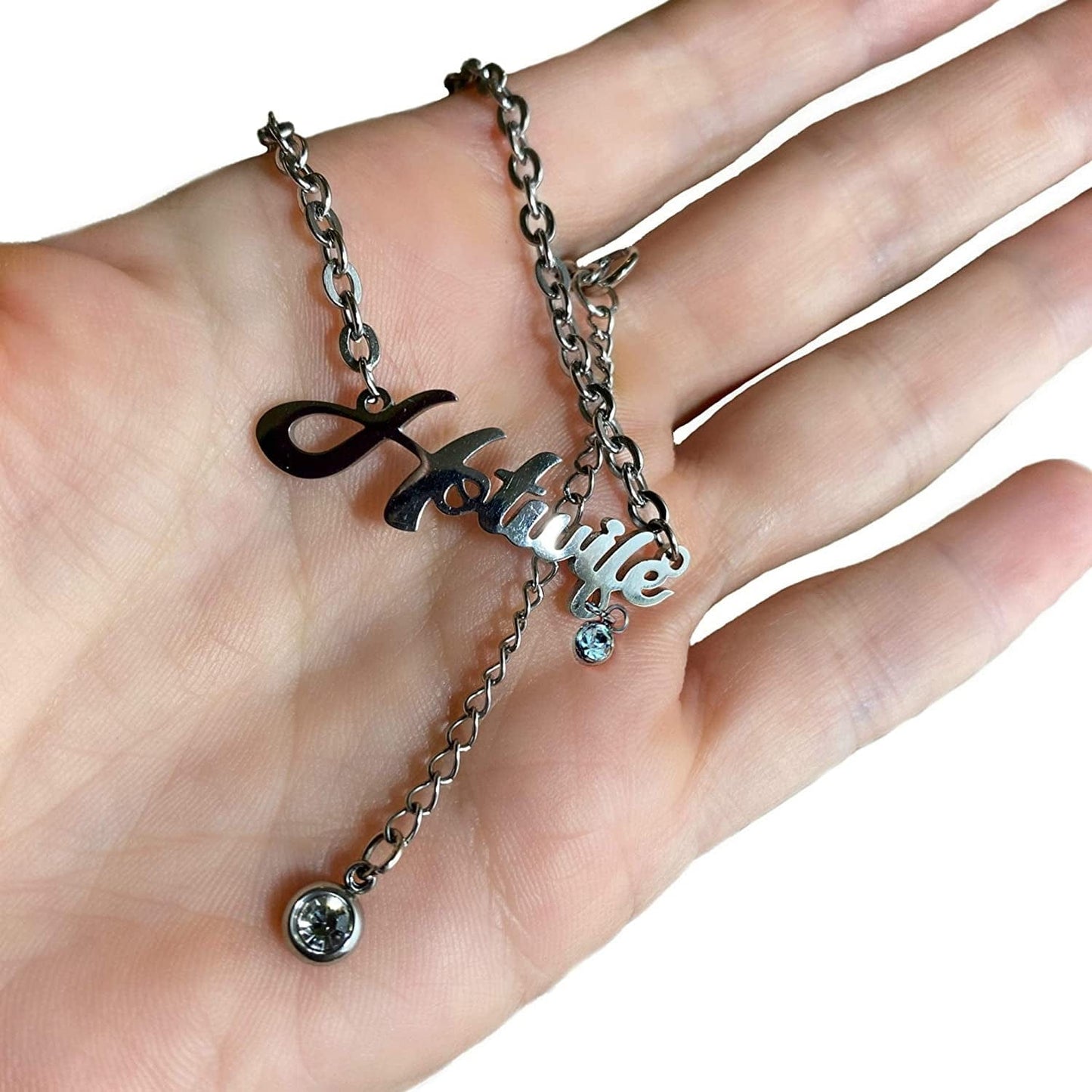 💕 HOTWIFE 💕 Stainless Steel Anklet, Necklace & Bracelet Jewelry - Hot Wife, Queen of Spades, Vixen, Threesome, Naughty, QOS, MFM, Swinger Apparel & Accessories > Jewelry > Anklets His and Hers Intimates