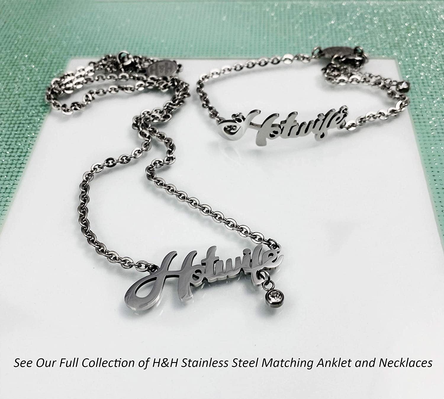 π HOTWIFE π Stainless Steel Anklet, Necklace & Bracelet Jewelry - Hot Wife, Queen of Spades, Vixen, Threesome, Naughty, QOS, MFM, Swinger Apparel & Accessories > Jewelry > Anklets His and Hers Intimates