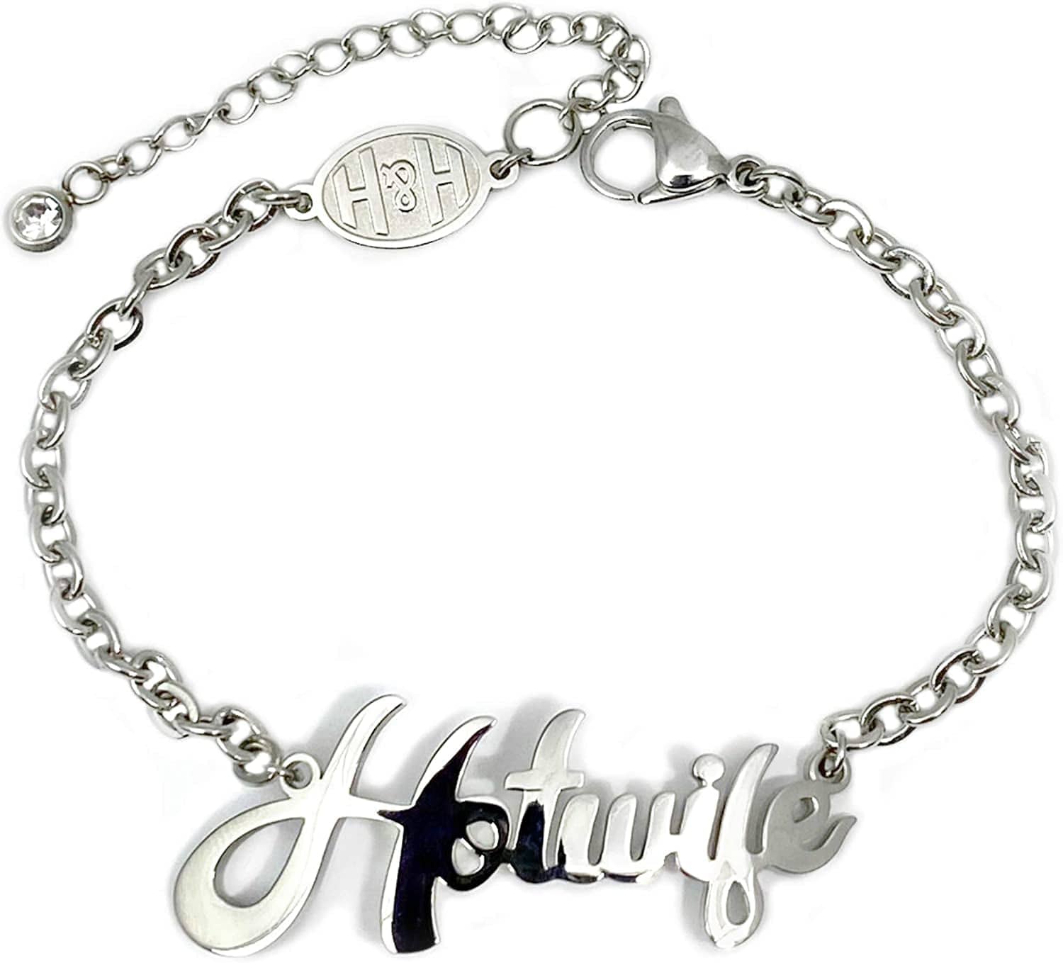 π HOTWIFE π Stainless Steel Anklet, Necklace & Bracelet Jewelry - Hot Wife, Queen of Spades, Vixen, Threesome, Naughty, QOS, MFM, Swinger Apparel & Accessories > Jewelry > Anklets His and Hers Intimates HOTWIFE Bracelet 2