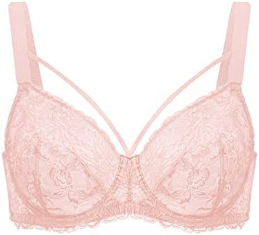 HSIA Minimizer Bra for Women,Unlined Non Padded Lace Sexy plus Size Bras Full Figure Black Bras Blush Pink / 38DDD