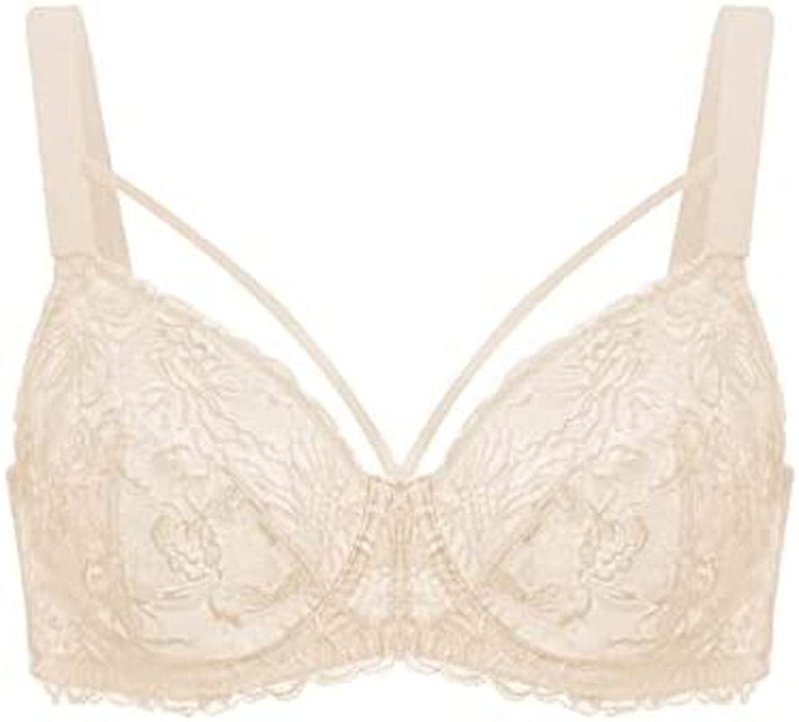 HSIA Minimizer Bra for Women,Unlined Non Padded Lace Sexy plus Size Bras Full Figure Black Bras Light Beige / 42D