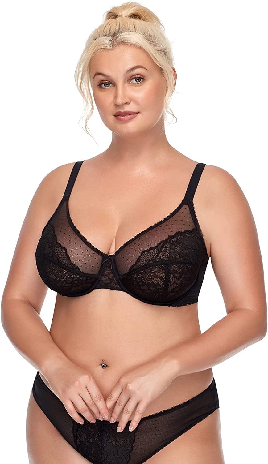 HSIA Minimizer Bras for Women Full Coverage Underwire Bras plus Size,Lifting Lace Bra for Heavy Breast