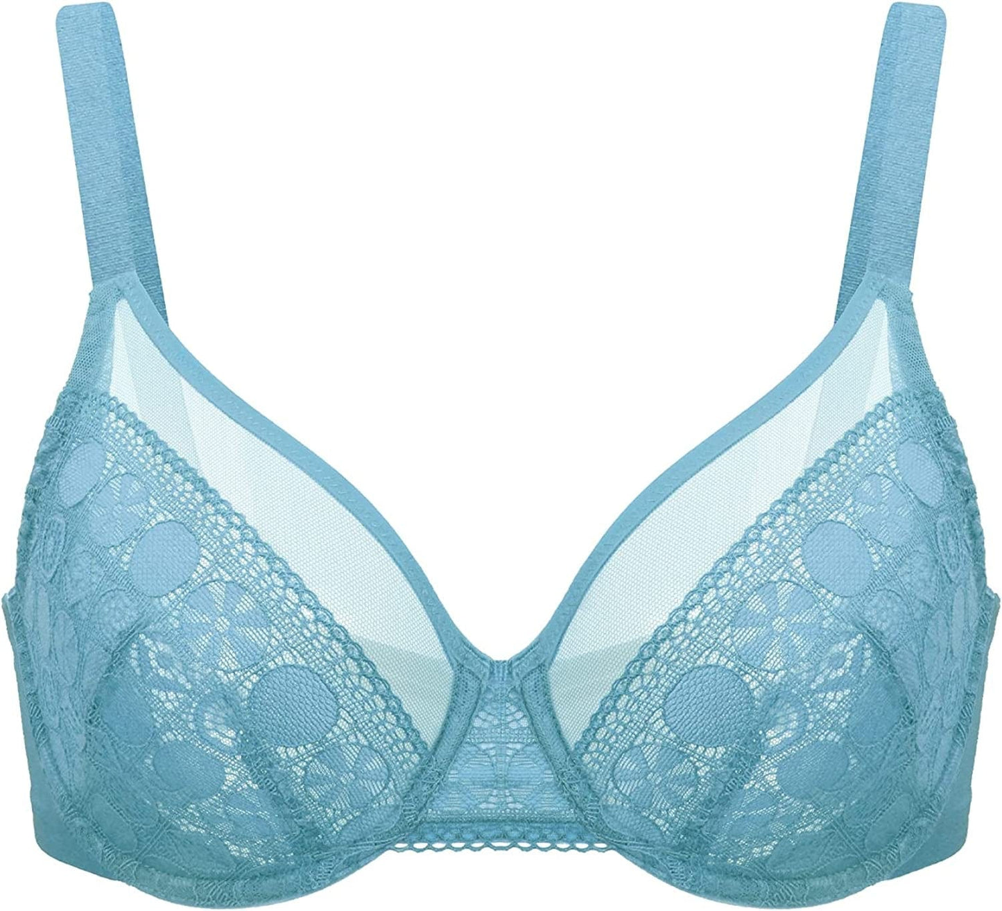 HSIA Minimizer Bras for Women Full Coverage Underwire Bras plus Size,Lifting Lace Bra for Heavy Breast Dusty Turquoise / 34C