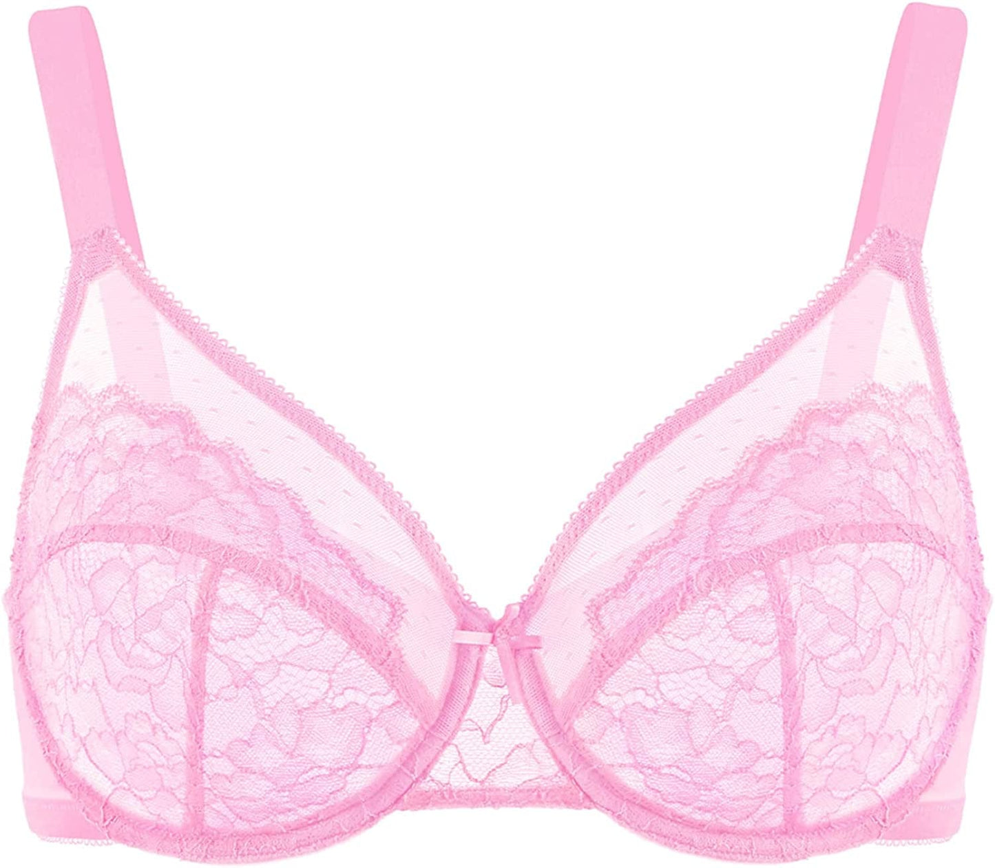 HSIA Minimizer Bras for Women Full Coverage Underwire Bras plus Size,Lifting Lace Bra for Heavy Breast Pink / 38C