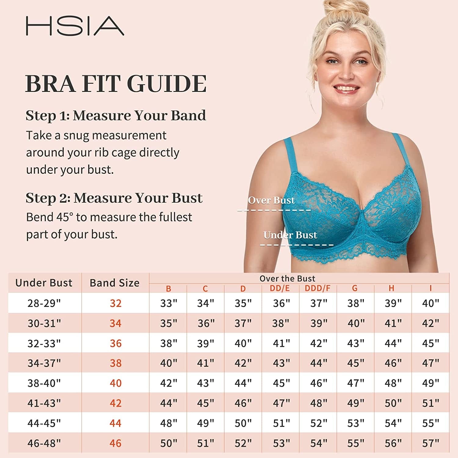 HSIA Women Minimizer Unlined Underwire Bra Full Coverage plus Size Full Figure Unpadded Bras Eyelash Lace Bras