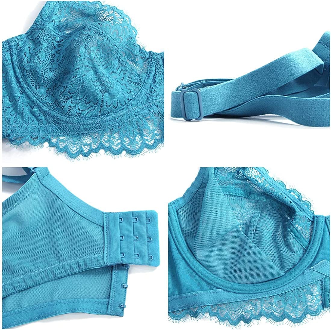 HSIA Women Minimizer Unlined Underwire Bra Full Coverage plus Size Full Figure Unpadded Bras Eyelash Lace Bras