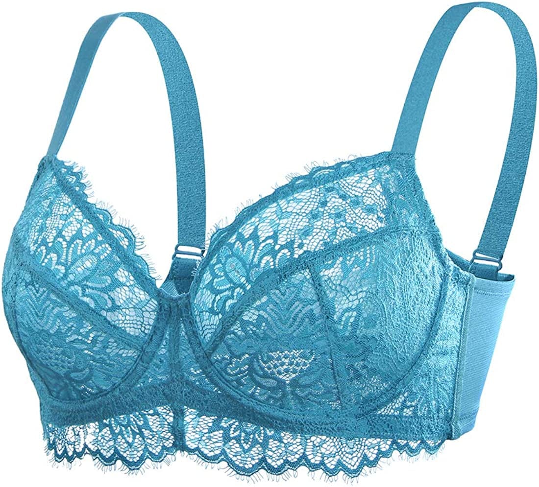 HSIA Women Minimizer Unlined Underwire Bra Full Coverage plus Size Full Figure Unpadded Bras Eyelash Lace Bras