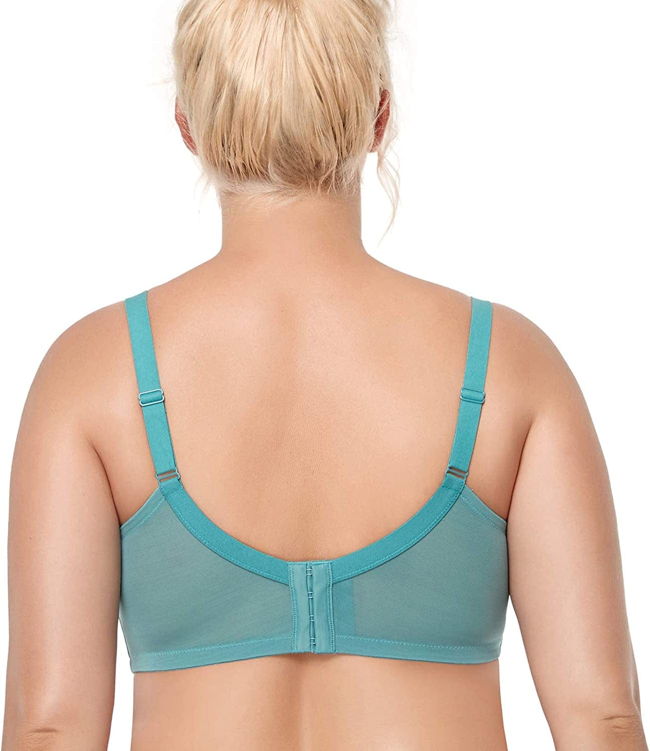 HSIA Women Minimizer Unlined Underwire Bra Full Coverage plus Size Full Figure Unpadded Bras Eyelash Lace Bras