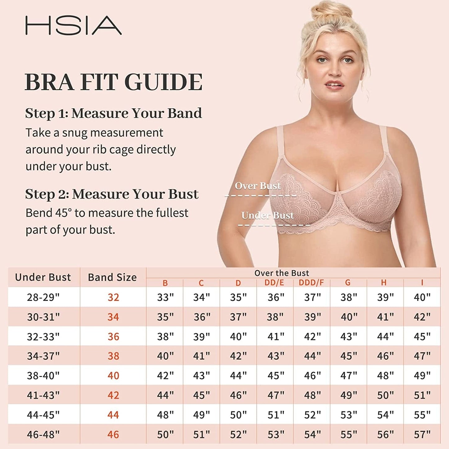 HSIA Women'S Underwire Unlined Bra Minimizers Non-Padded Bra Full Coverage Lace Mesh Sexy Sheer plus Size Bra