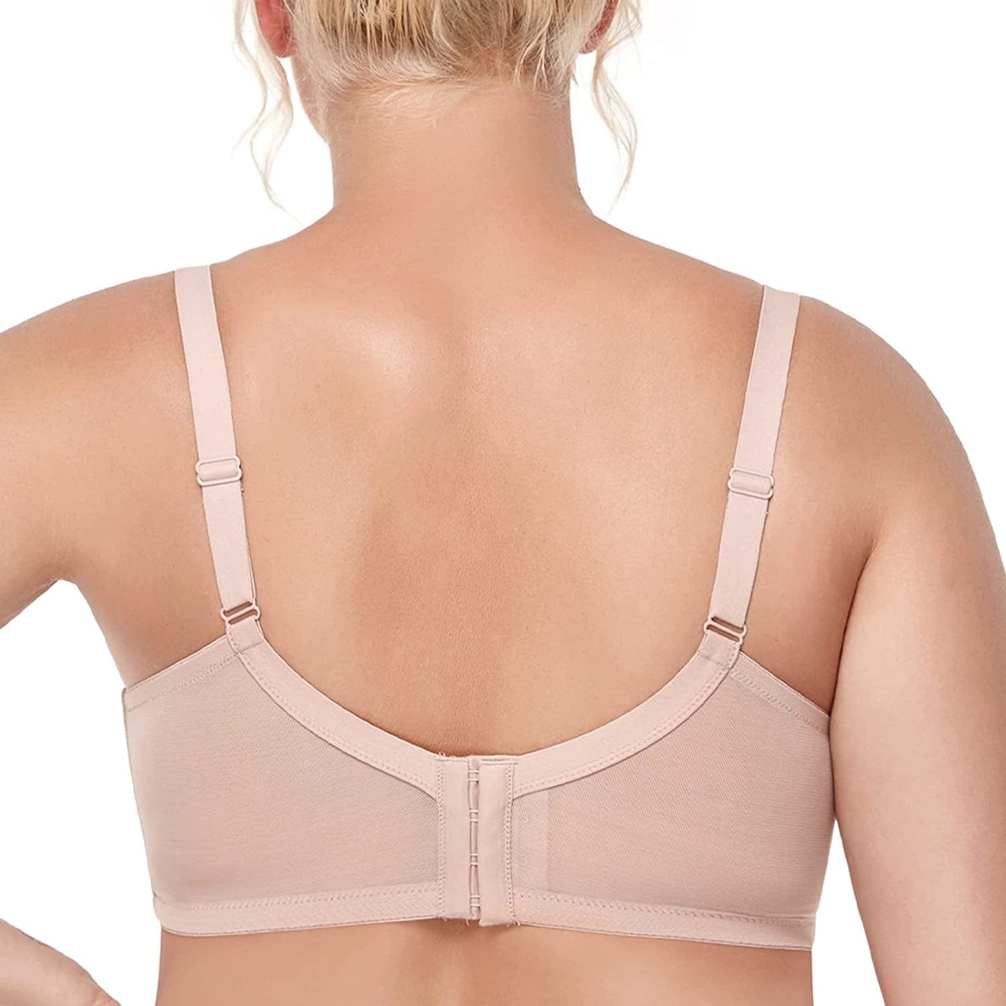 HSIA Women'S Underwire Unlined Bra Minimizers Non-Padded Bra Full Coverage Lace Mesh Sexy Sheer plus Size Bra