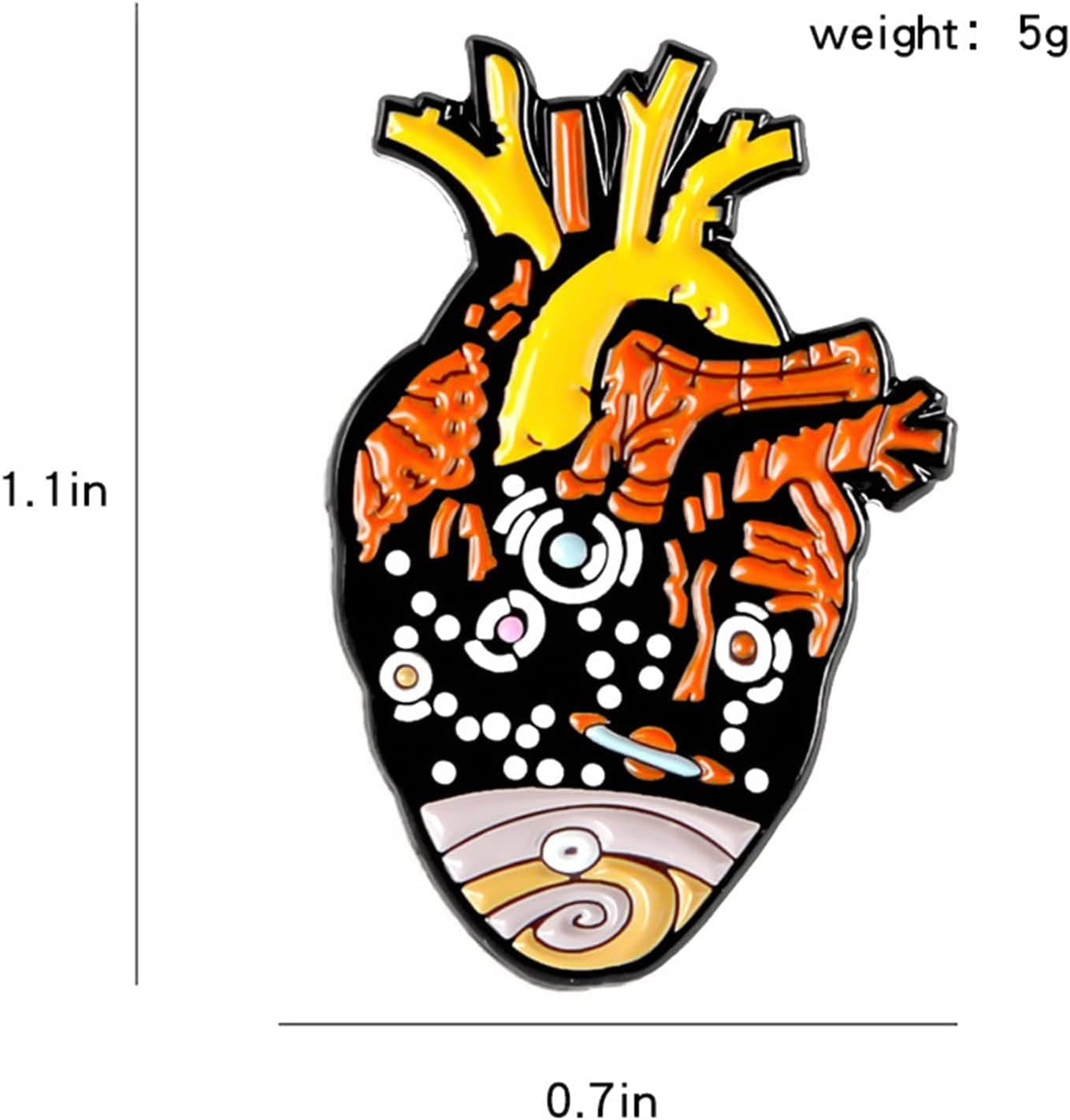 Human Lapel Clothes Bag Pins Brooches Enamel Brooch Creative Heart Pins Brooch Mocking (Multicolor, One Size) Multicolor / One Size