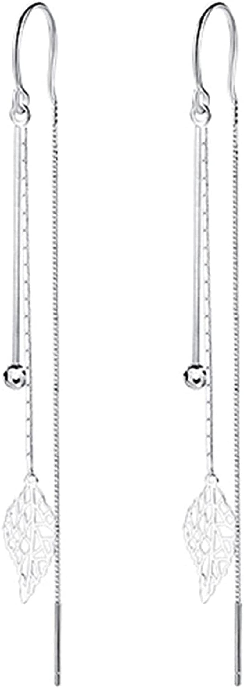 Hummingbird Threader Earrings Rhinestone Chain Tassel Earring Lady Earchain Jewelry Fashionable Earrings Dangling Women Girls Christmas Birthday Gifts Long Leaf / One Size