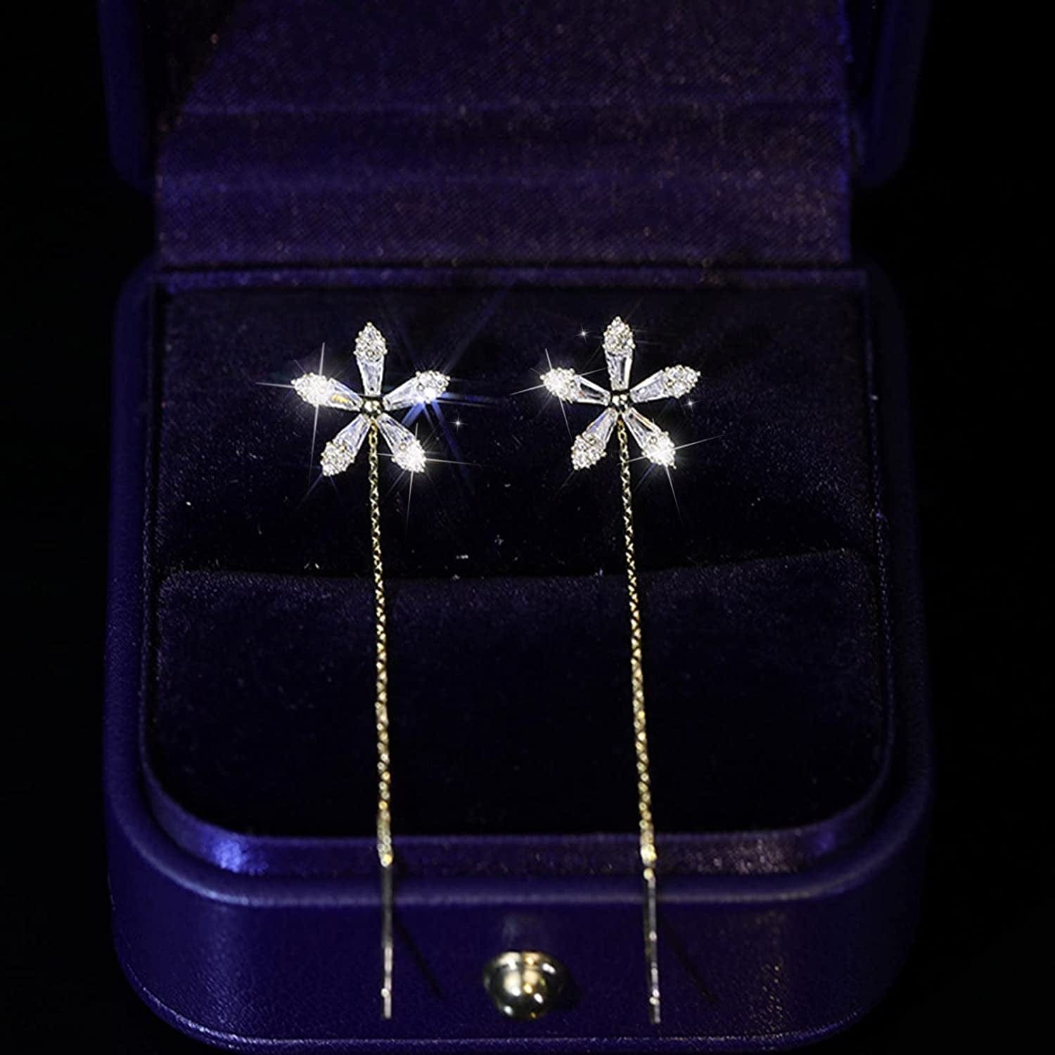 Hummingbird Threader Earrings Rhinestone Chain Tassel Earring Lady Earchain Jewelry Fashionable Earrings Dangling Women Girls Christmas Birthday Gifts Q3 / One Size