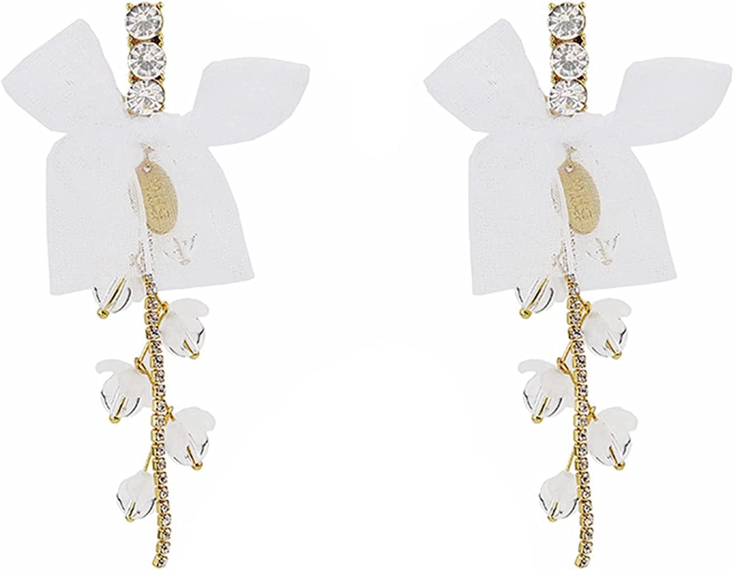 Hummingbird Threader Earrings Rhinestone Chain Tassel Earring Lady Earchain Jewelry Fashionable Earrings Dangling Women Girls Christmas Birthday Gifts Flowers #1 / One Size