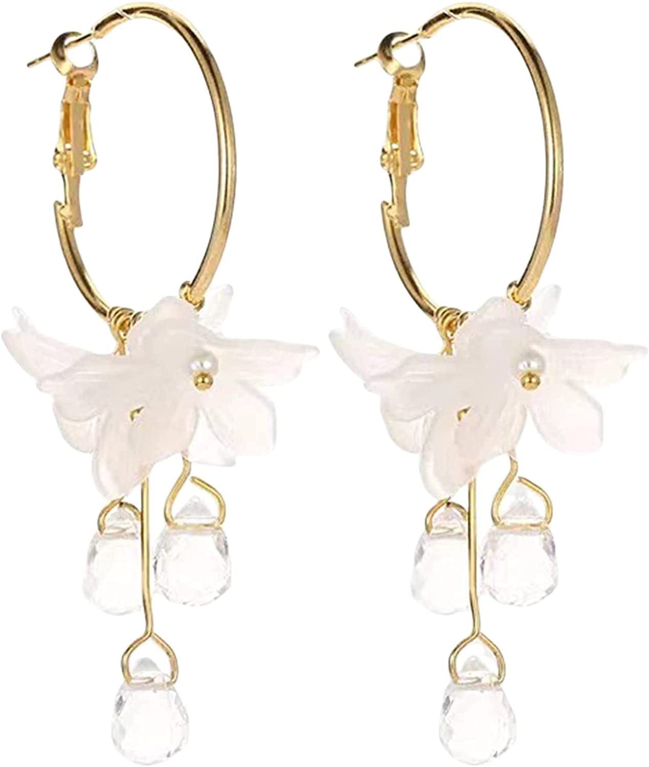 Hummingbird Threader Earrings Rhinestone Chain Tassel Earring Lady Earchain Jewelry Fashionable Earrings Dangling Women Girls Christmas Birthday Gifts Flower / One Size