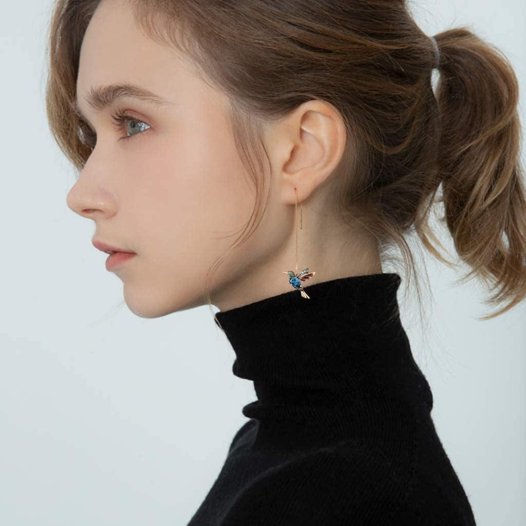 Hummingbird Threader Earrings Rhinestone Chain Tassel Earring Lady Earchain Jewelry Fashionable Earrings Dangling Women Girls Christmas Birthday Gifts