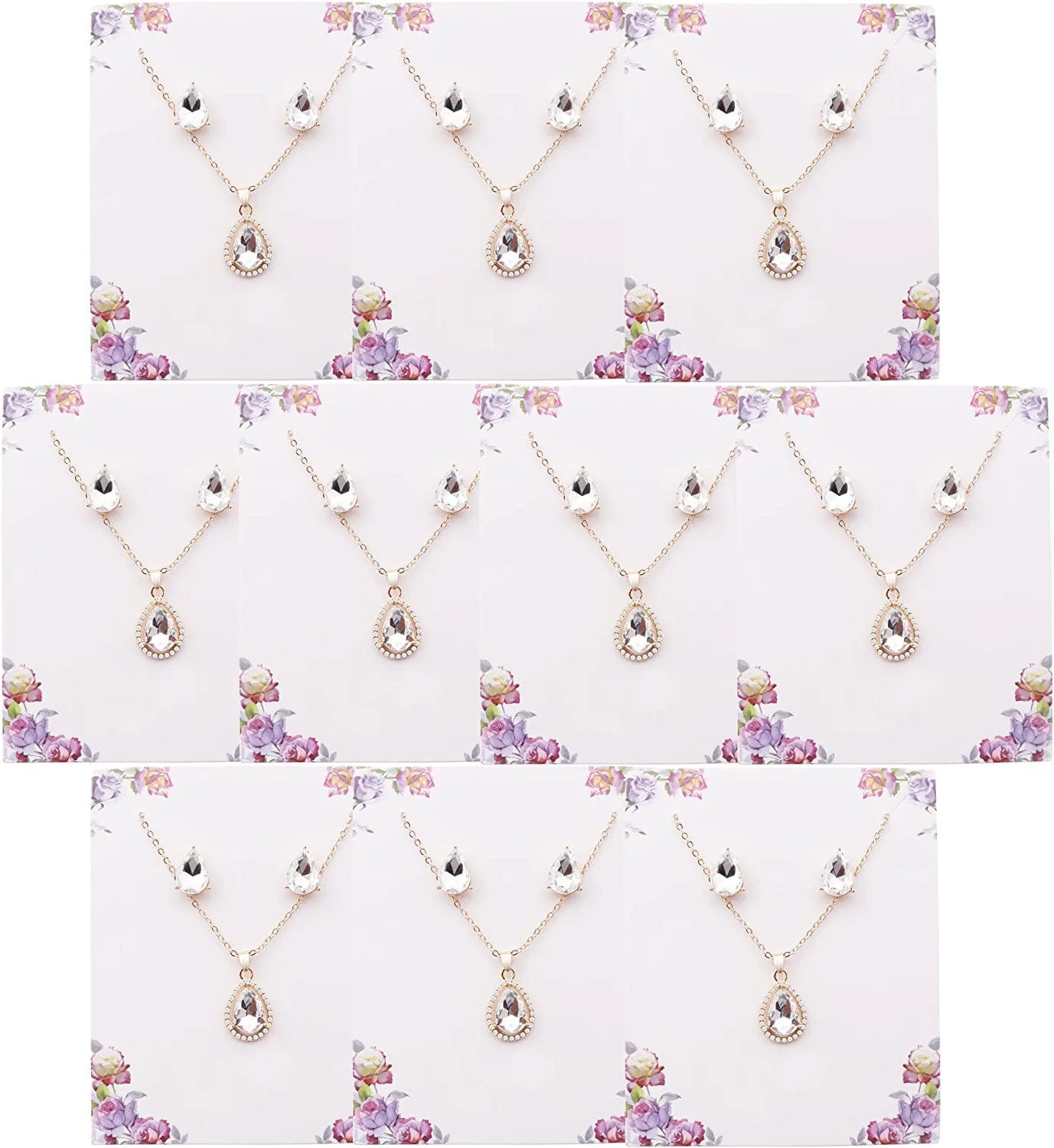 I Can'T Say"I Do" without You | 1-4-6-8 Sets Bridesmaid Jewelry Sets for Women Girls 18K Gold/Rose Gold/Silver Plated Necklace and Earring Set for Wedding Gifts 10 SETS GOLD WHITE