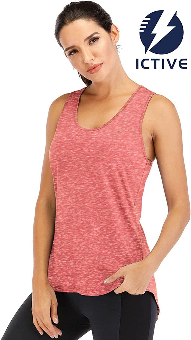 ICTIVE Yoga Tops for Women Loose Fit Workout Tank Tops for Women Backless Sleeveless Keyhole Open Back Muscle Tank