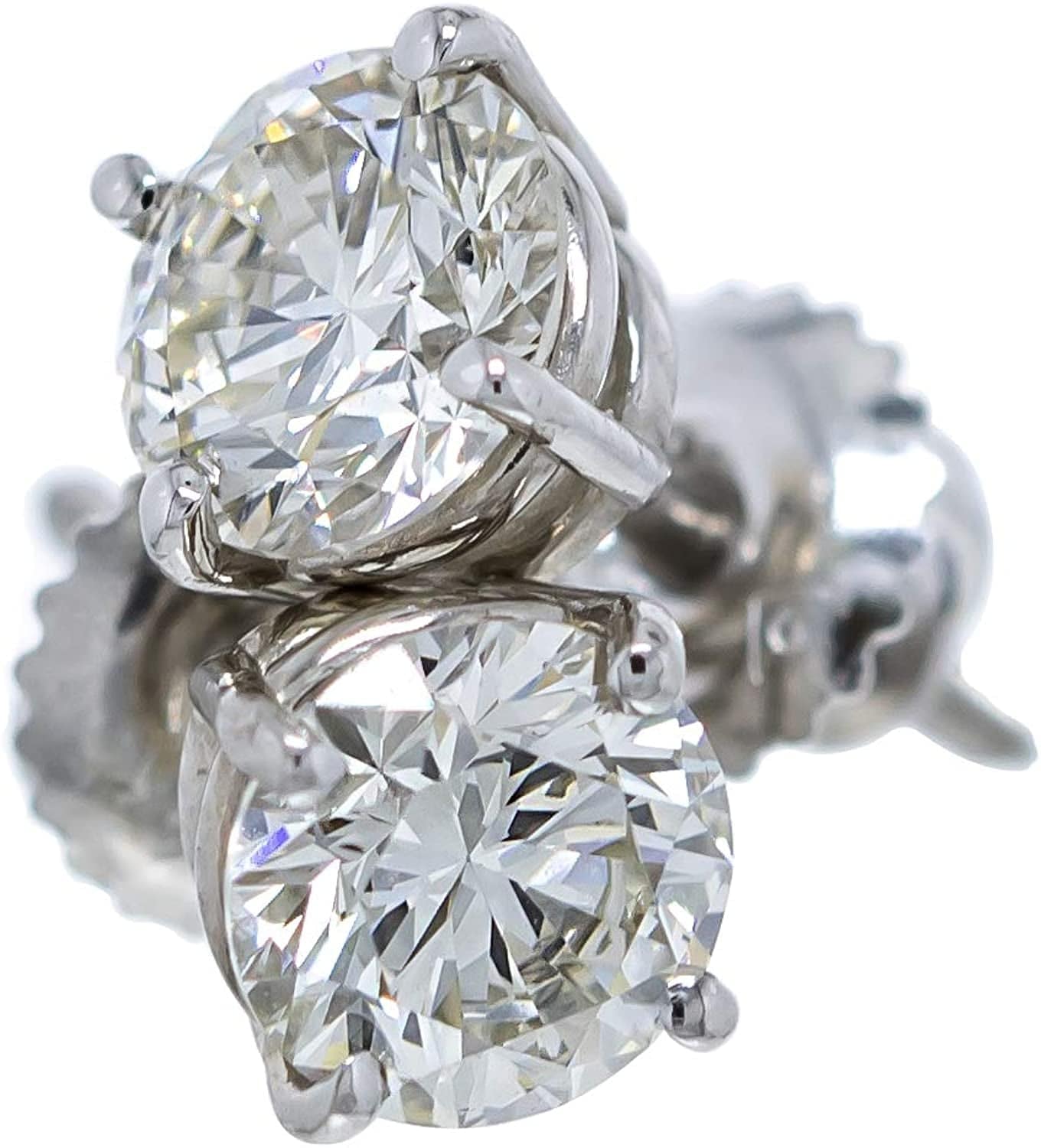 IGI Certified 1.5 Cttw Lab Created Womens Diamond Stud Earrings 14K White Gold VS2-SI1