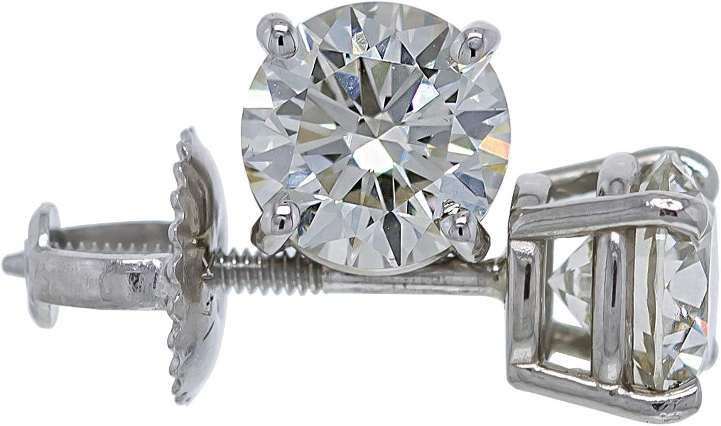 IGI Certified 1.5 Cttw Lab Created Womens Diamond Stud Earrings 14K White Gold VS2-SI1 White