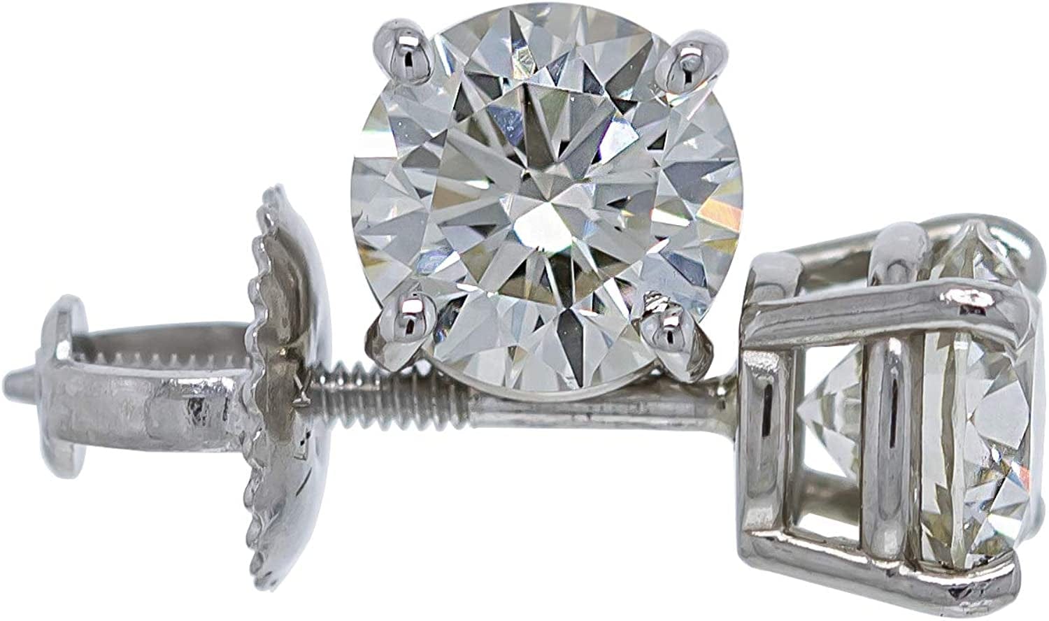 IGI Certified 1.5 Cttw Lab Created Womens Diamond Stud Earrings 14K White Gold VS2-SI1 White