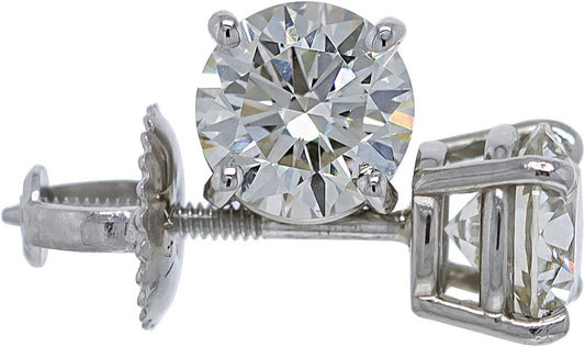 IGI Certified 1.5 Cttw Lab Created Womens Diamond Stud Earrings 14K White Gold VS2-SI1 White