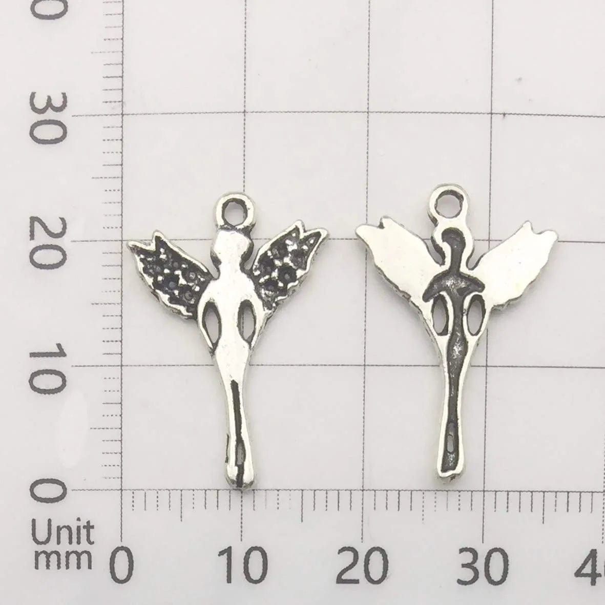 Ilovediybeads 100G (66Pcs) Craft Supplies Antique Silver Wings Angel Fairy Charms Pendants for Crafting, Jewelry Findings Making Accessory for DIY Necklace Bracelet (M151)