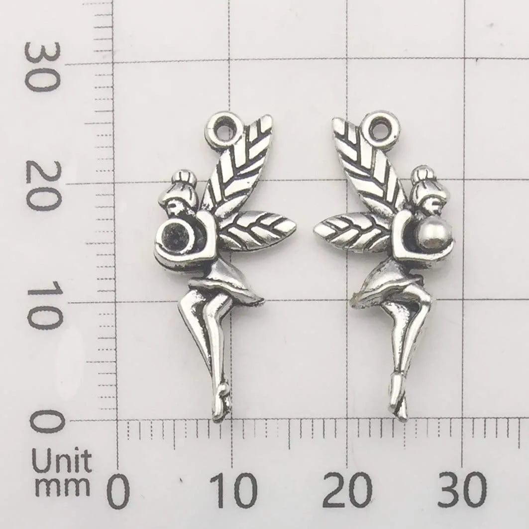 Ilovediybeads 100G (66Pcs) Craft Supplies Antique Silver Wings Angel Fairy Charms Pendants for Crafting, Jewelry Findings Making Accessory for DIY Necklace Bracelet (M151)