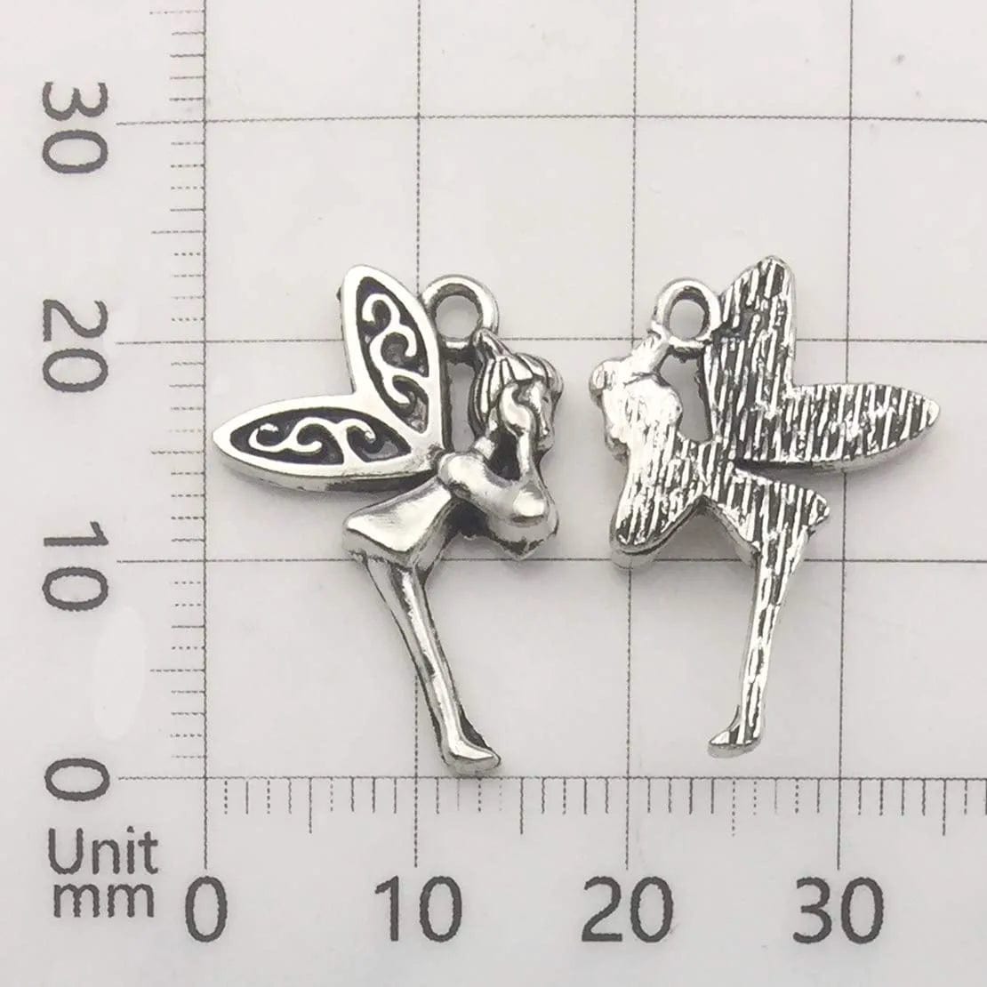 Ilovediybeads 100G (66Pcs) Craft Supplies Antique Silver Wings Angel Fairy Charms Pendants for Crafting, Jewelry Findings Making Accessory for DIY Necklace Bracelet (M151)