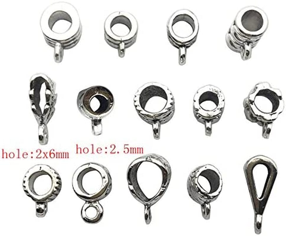 Ilovediybeads 100G (About 125Pcs) Mixed Tibetan Tube, Spacer Bail Bead Hanger Fit Charm European Bracelet Pendant (Antique Silver), 125