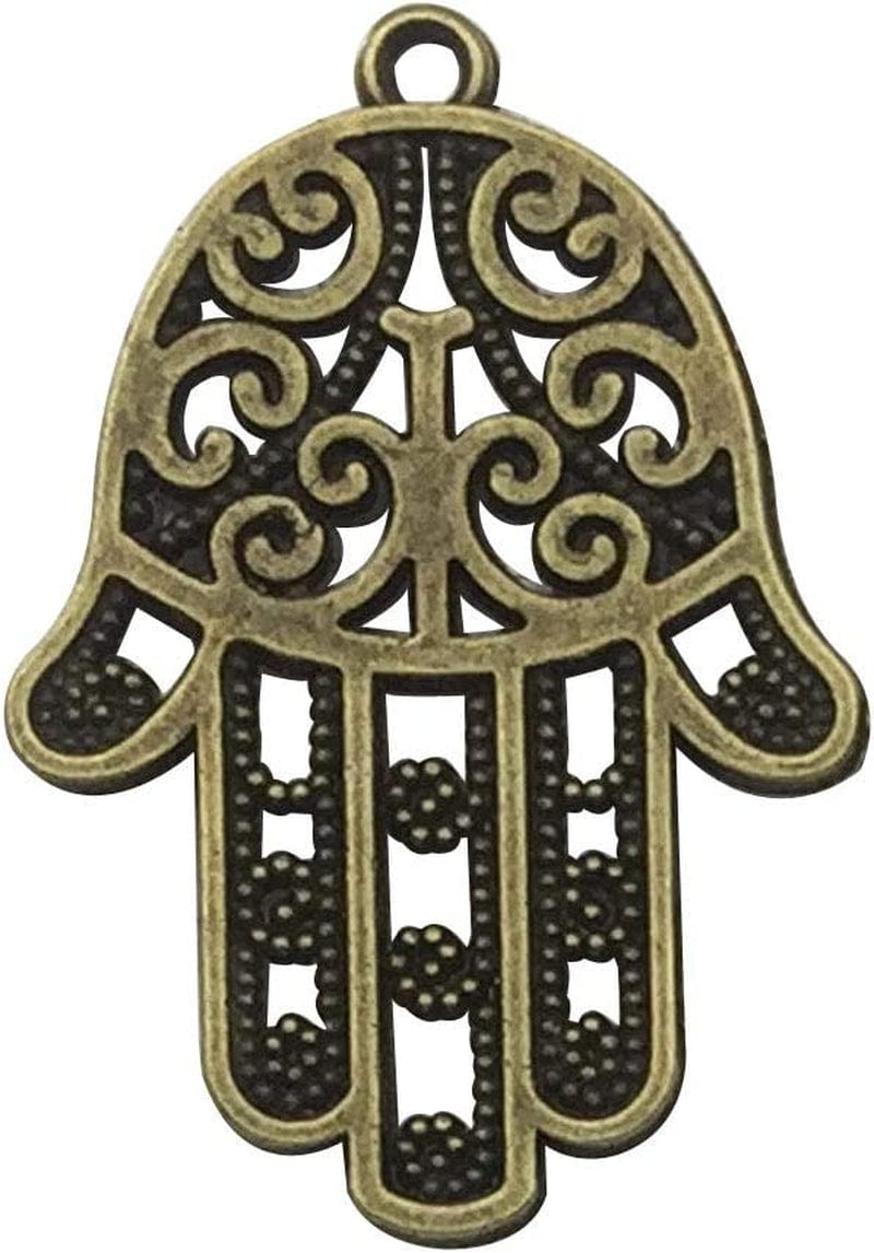 Ilovediybeads 38Pcs Craft Supplies Antique Silver Bronze Hamsa Hand of Fatima Symbol Charms Pendants for Crafting, Jewelry Findings Making Accessory for DIY Necklace Bracelet (M141)