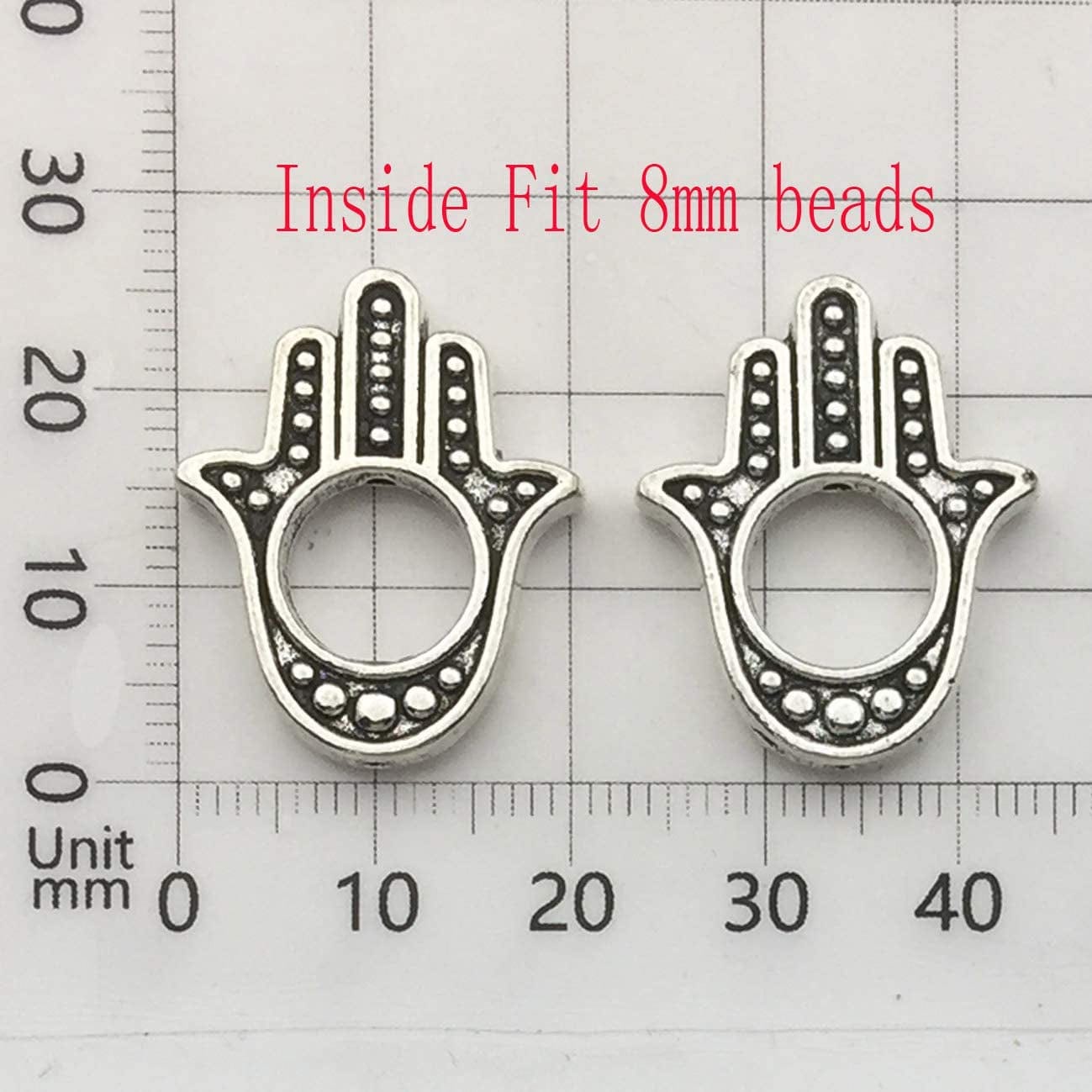 Ilovediybeads 38Pcs Craft Supplies Antique Silver Bronze Hamsa Hand of Fatima Symbol Charms Pendants for Crafting, Jewelry Findings Making Accessory for DIY Necklace Bracelet (M141)