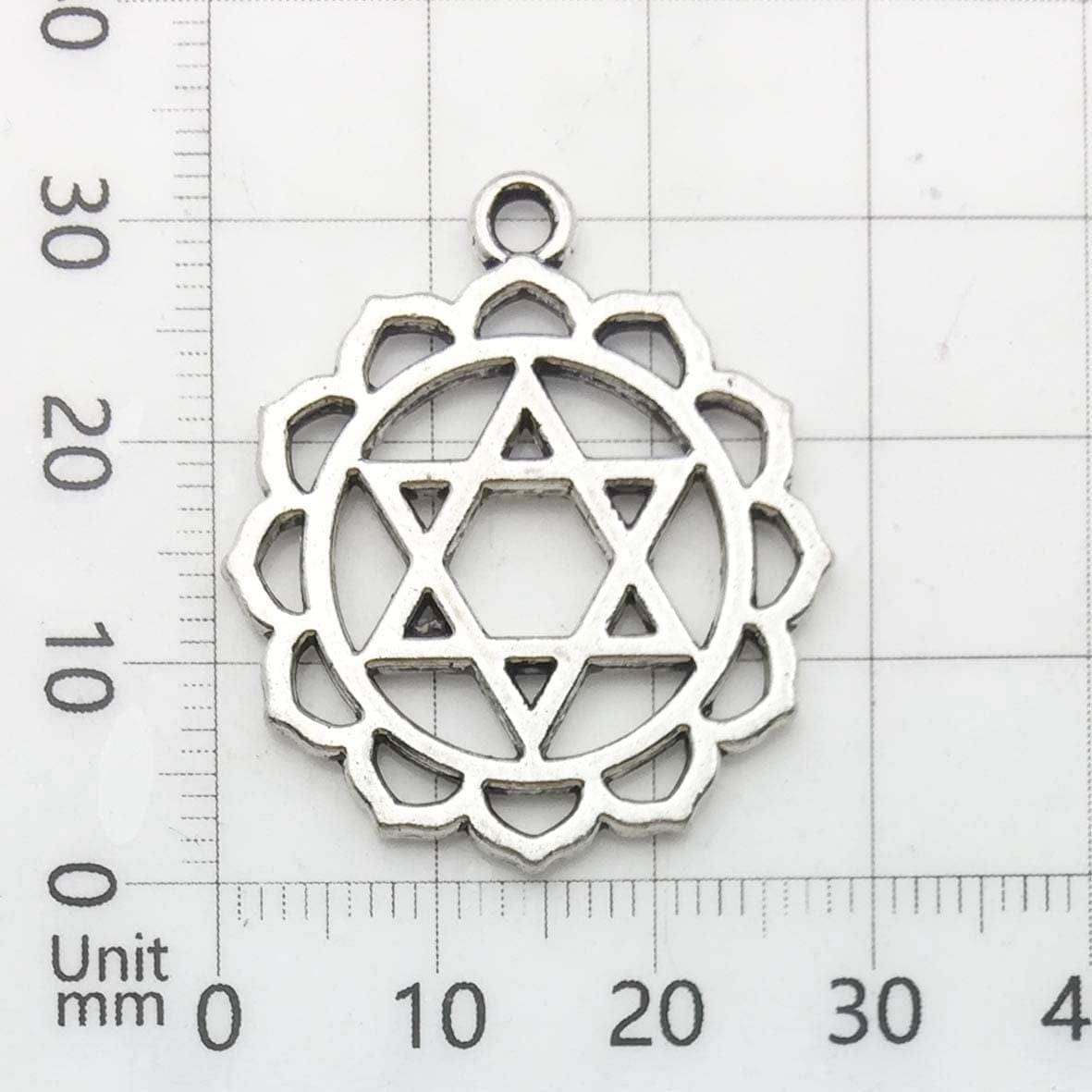 Ilovediybeads 40Pcs Craft Supplies Antique Silver the Seed of Life Lotus Flower of Life Charms Pendants for Crafting, Jewelry Findings Making Accessory for DIY Necklace Bracelet (M144)