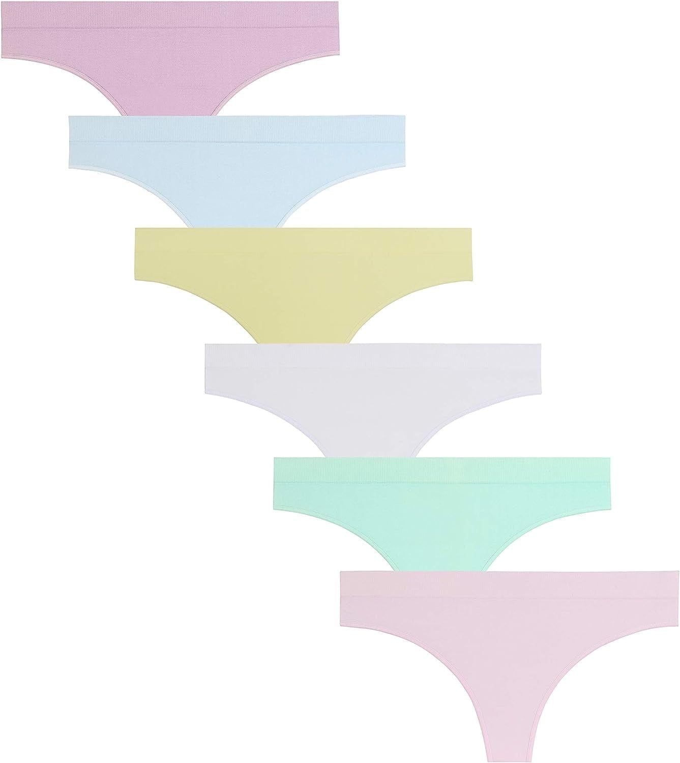 Imakokoni Seamless Thongs for Women No Show 6 Pack Women'S Nylon Spandex Thong Underwear Multi-g / Large