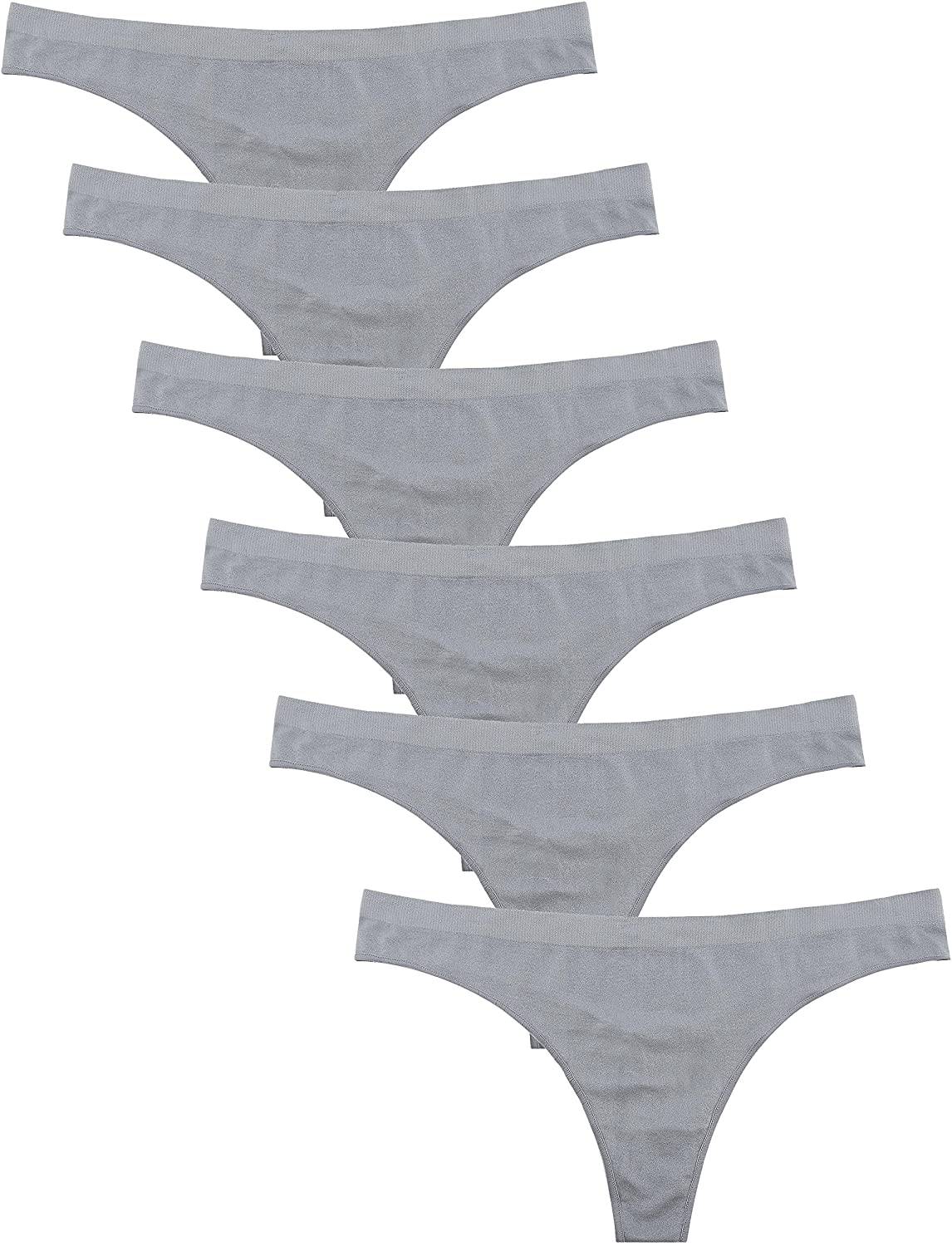 Imakokoni Seamless Thongs for Women No Show 6 Pack Women's Nylon Spandex Thong Underwear Apparel & Accessories > Clothing > Underwear & Socks > Underwear imakokoni Multi-k Small
