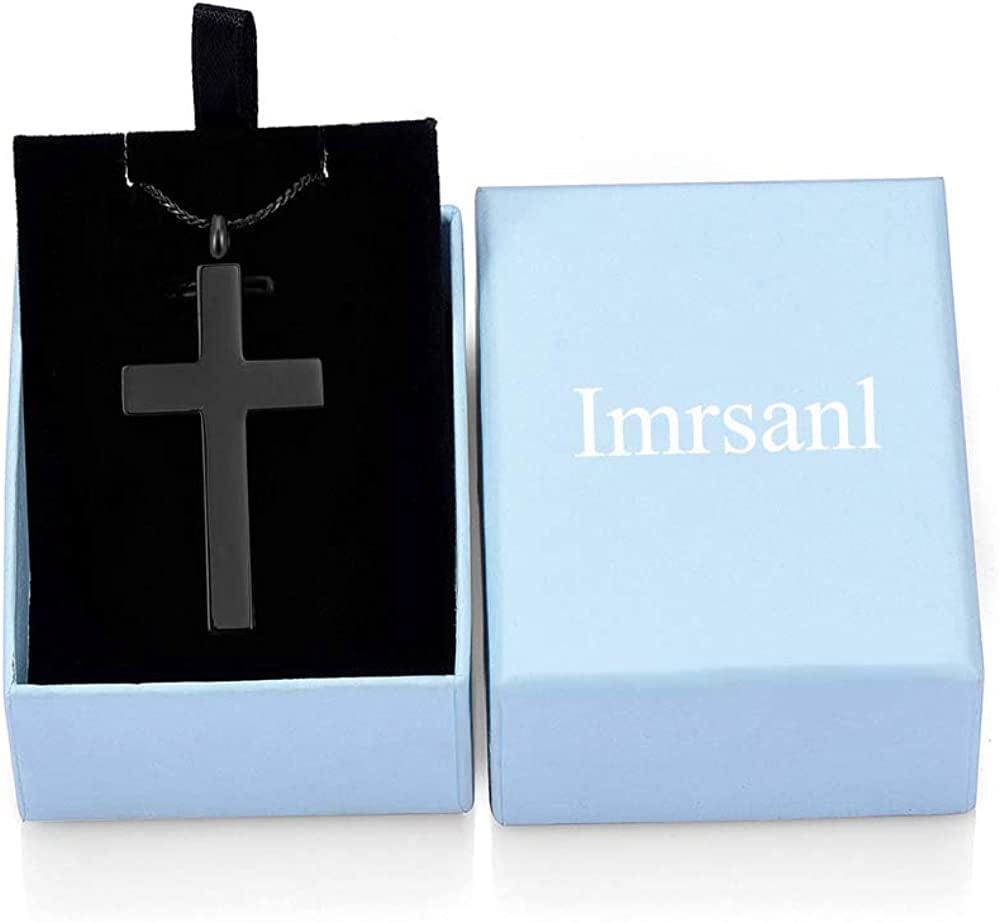 Imrsanl Crystal Cross Necklace for Ashes - Stainless Steel Keepsake Cremation Jewelry - Religious Cross Memorial Urn Necklace for Pet Human Ashes Pendant