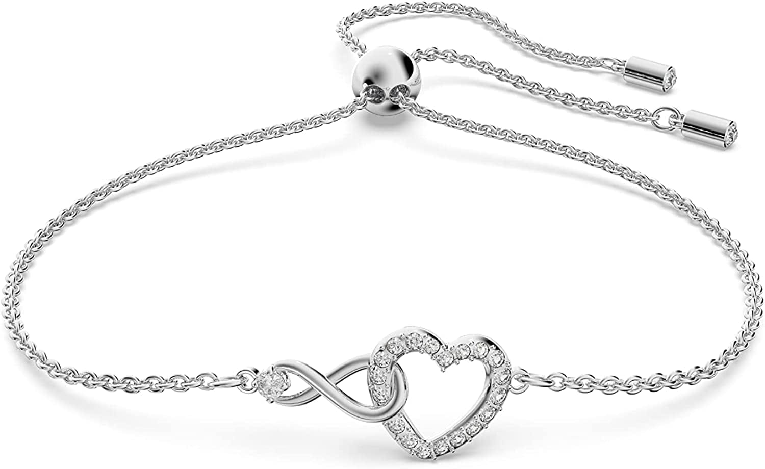 Infinity Heart Jewelry Collection, Rose Gold & Rhodium Tone Finish, Clear Crystals Bracelet