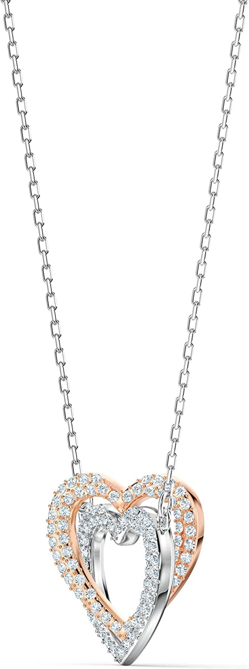 Infinity Heart Jewelry Collection, Rose Gold & Rhodium Tone Finish, Clear Crystals