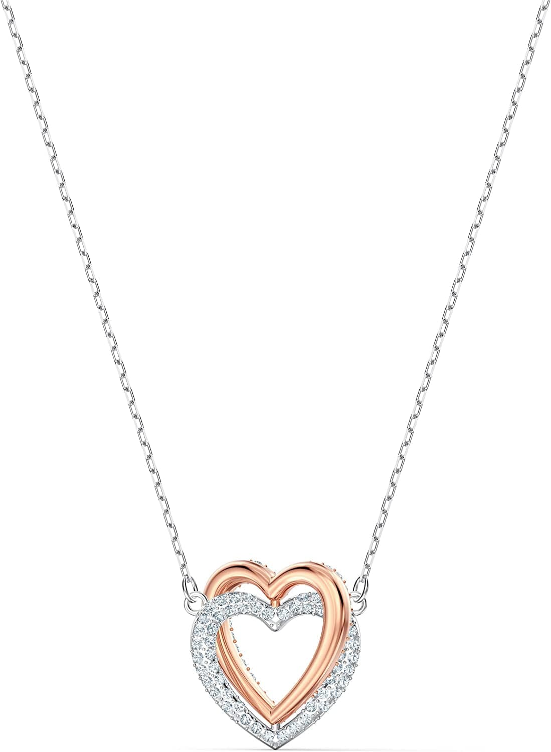 Infinity Heart Jewelry Collection, Rose Gold & Rhodium Tone Finish, Clear Crystals